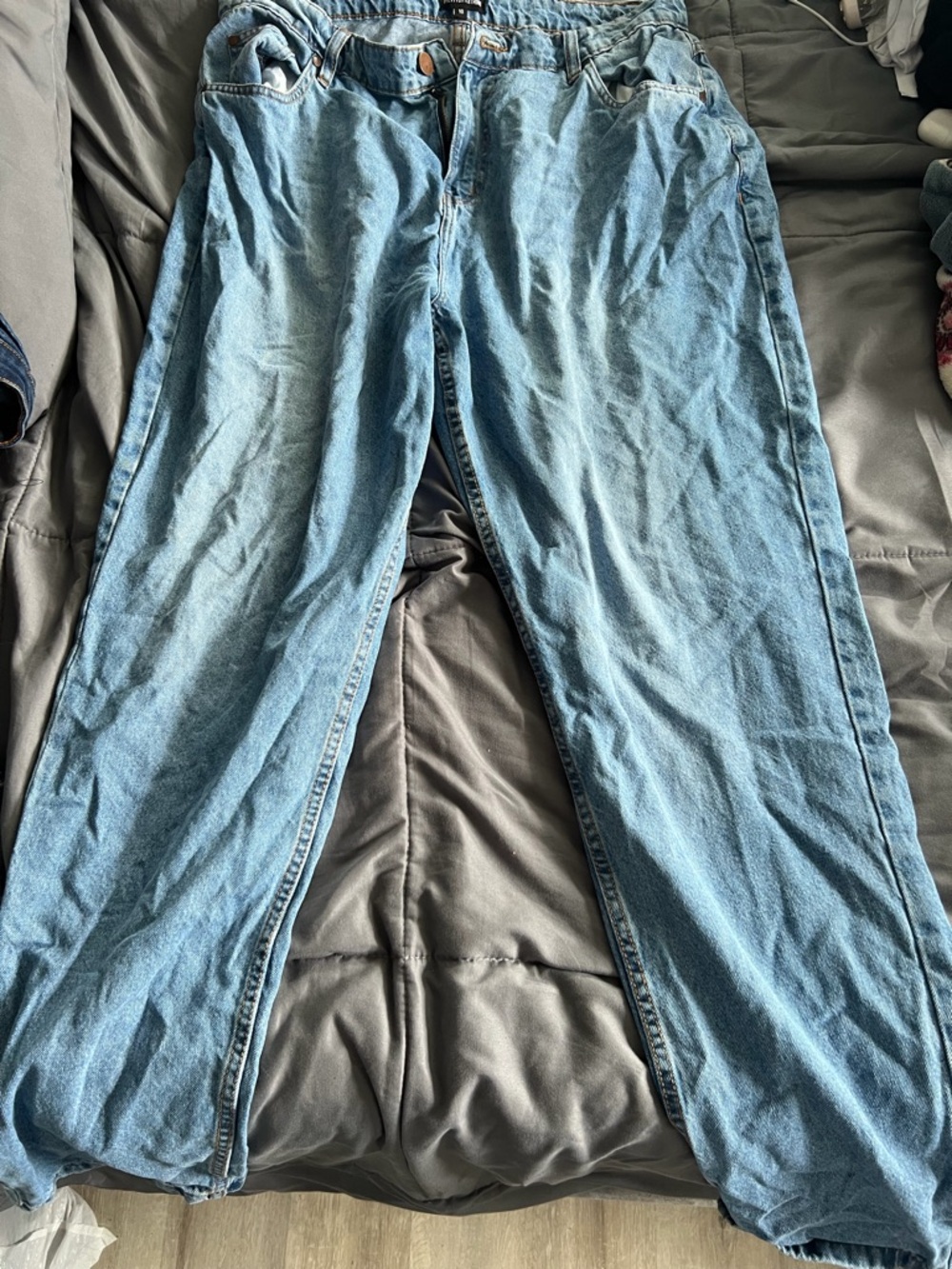 PrettyLittleThing Light Blue Wide Leg Jeans